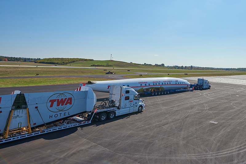 The TWA Hotel’s 1958 Lockheed Constellation “Connie” Airplane Heads to JFK Airport New York Airport TWA Hotel’s 1958 Lockheed Constellation “Connie” L-1649A