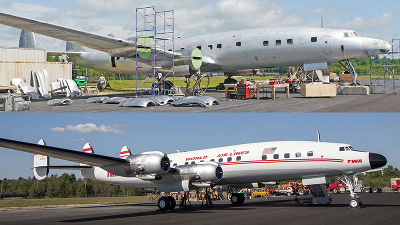 The TWA Hotel’s 1958 Lockheed Constellation “Connie” Airplane Heads to JFK Airport New York Airport TWA Hotel’s 1958 Lockheed Constellation “Connie” L-1649A