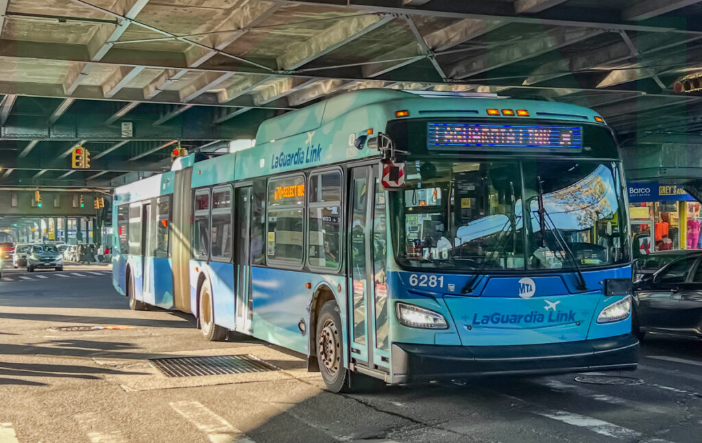 Queens Connectivity: A Public, Urban Transit Hub New York Airport 2020 New Flyer XD60 6281 on the Q70 SBS November 2022 Metropolitan Airport News