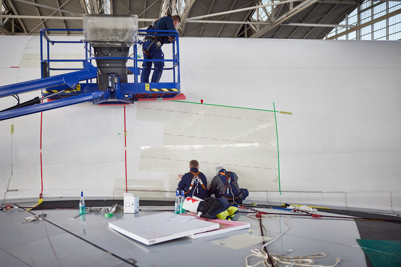 First Freighter to Take Off With CO<SUB>2</SUB>-efficient AeroSHARK Technology New York Airport 230120 Sharkskin 777 D ALFA 065 Metropolitan Airport News