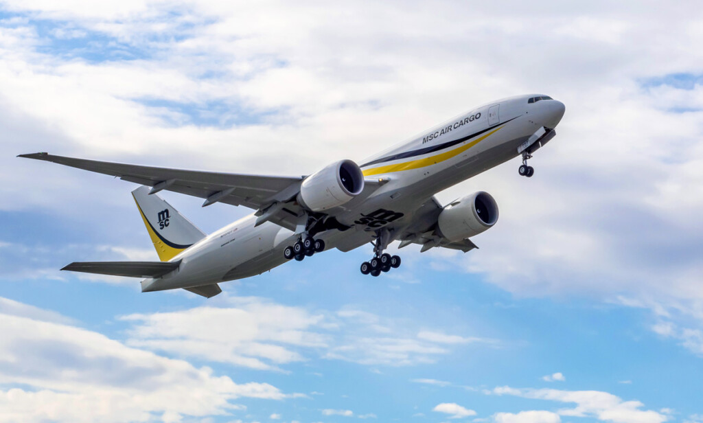 Atlas Air Takes Delivery of First of Four New Boeing 777-200 Freighters New York Airport The first of four B777-200Fs for MSC takes to the skies.