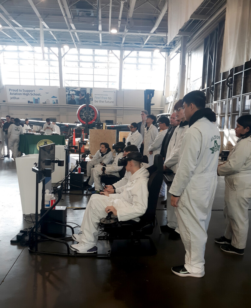AHS students at Joby virtual flight simulators 1 Metropolitan Airport News