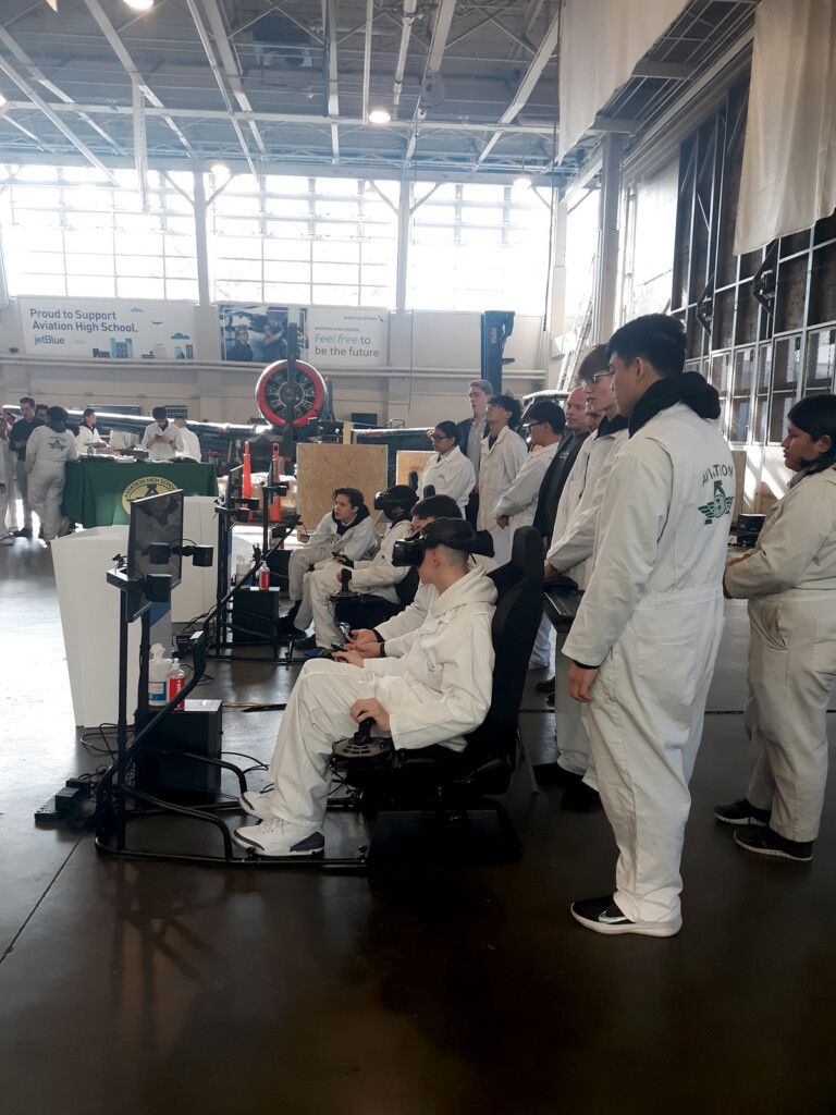 AHS students at Joby virtual flight simulators Metropolitan Airport News