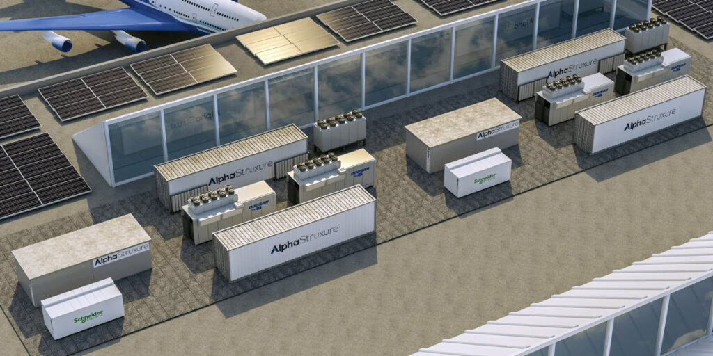 Creating a Green Sky New York Airport The New Terminal One 6.63 megawatt (MW) solar PV array consists of around 13,000 solar panels, covering six and half football fields, making it the largest array on any U.S. airport terminal.