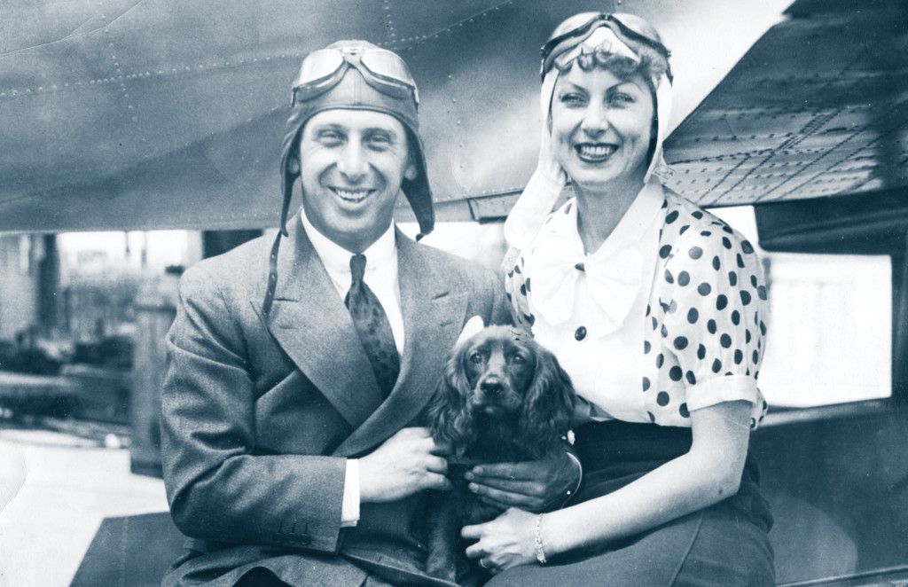 Alexander de Seversky and The Renaissance of American Airpower New York Airport Alexander de Seversky, wife Evelyn and do 'Vodka', SEV 3 in background c.1933
