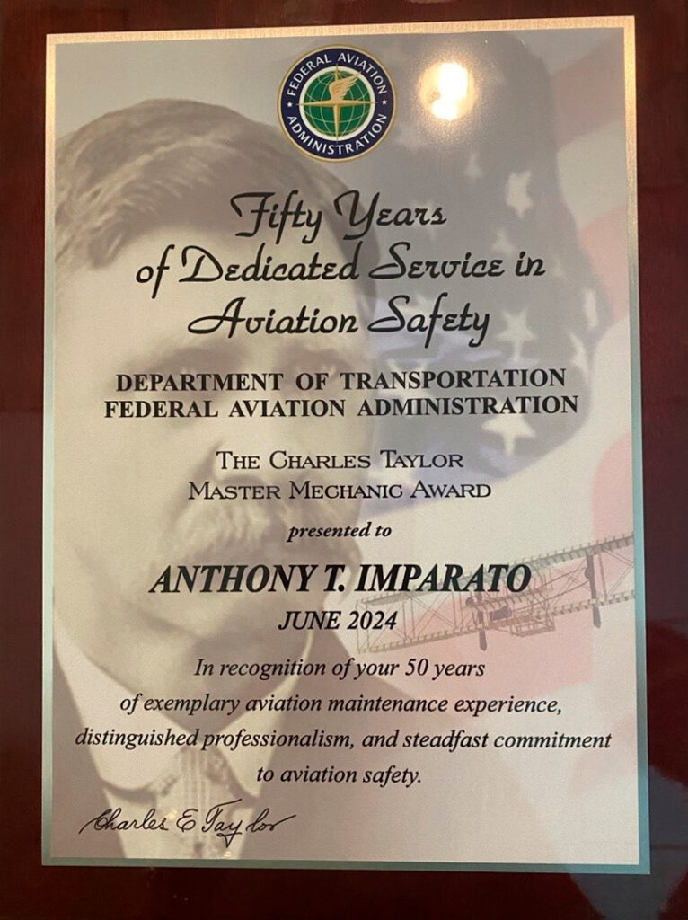 Anthony Imparato Honored With Charles Taylor Award 