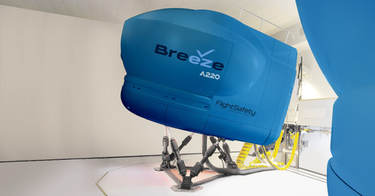 FlightSafety Selected by Breeze for A220 and E190 Training Breeze FlightSafety International A220 Simulator