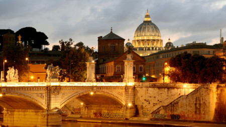 Ponte Vittorio Emanuele II at sunset