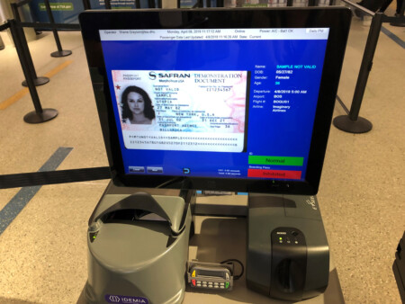 Westchester County Airport Installs Security Technology to Validate Passenger ID A CAT unit reads a passport that was inserted into the unit and indicates that this ID is valid as indicated by the green bar in the lower right-hand corner of the screen. (TSA photo)