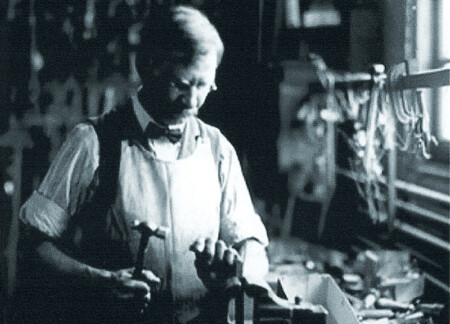 Finding Charlie Charles Taylor in his workshop c.1911
