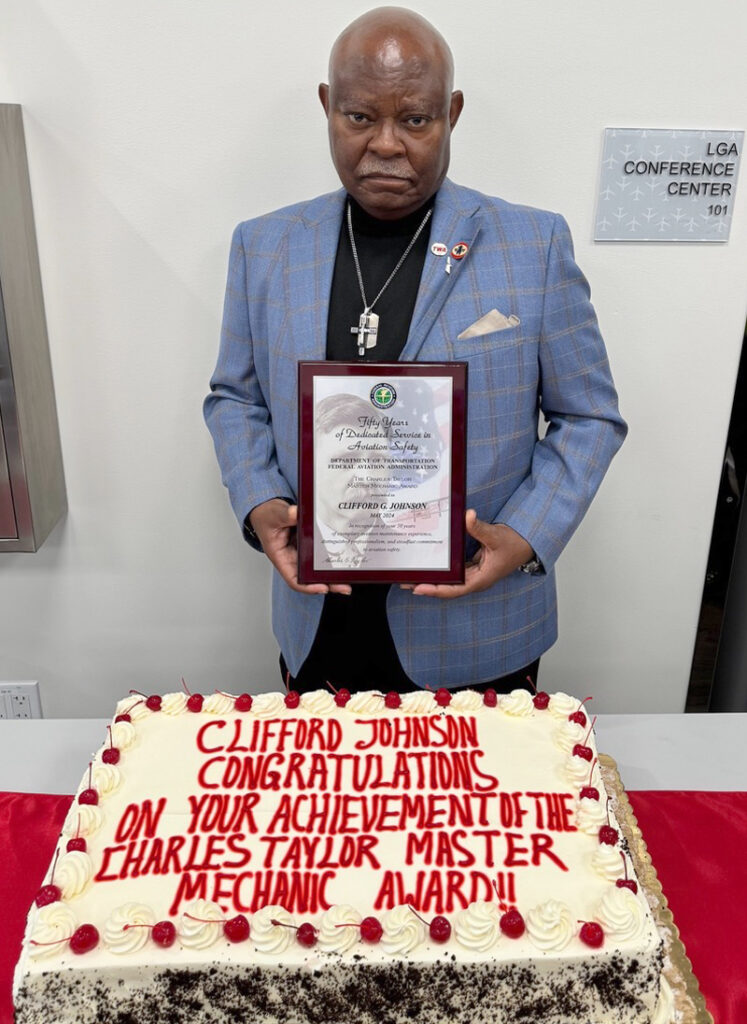 Clifford Johnson Receives Charles Taylor Master Mechanic Award New York Airport Clifford Johnson Receives Charles Taylor Master Mechanic Award