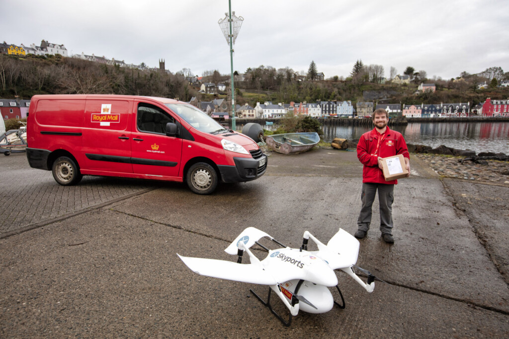 Coming to Your Neighborhood: Drone Mail Delivery New York Airport Last year, the company delivered its first parcel via drone to a remote Scottish lighthouse. Photo: Chris Gorman – Royal Mail.