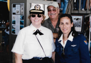 Dan Dameo with members of the 533rd Living History Squadron, Mary Hutchins & Julia ‘Jules’ Lauria-Blum , c. 2004.