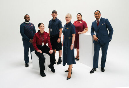 Delta Employees Preview New Uniform Prototypes Delta employees preview new uniform prototypes