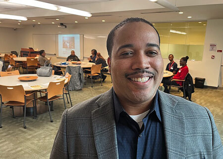 Dennis Torres shared his abundant skills from the military with recruiters from WFS, ASAK, TSA, and more at the "Edge4Vets at Airports" workshop on May 22 hosted by Vaughn College. Edge4Vets prepares and connects veterans to jobs that can lead to careers.