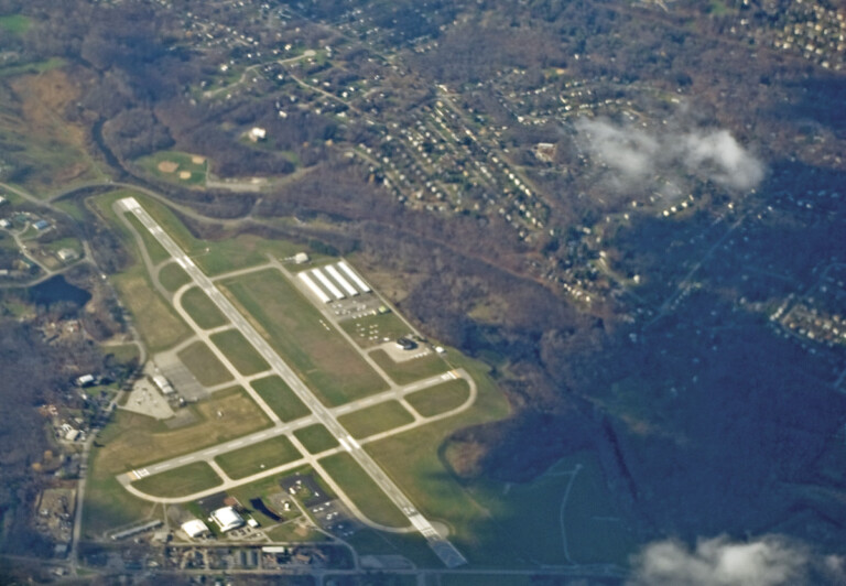 Hudson Valley Regional Airport: Airline Service No More Aerial view of Hudson Valley Regional Airport.