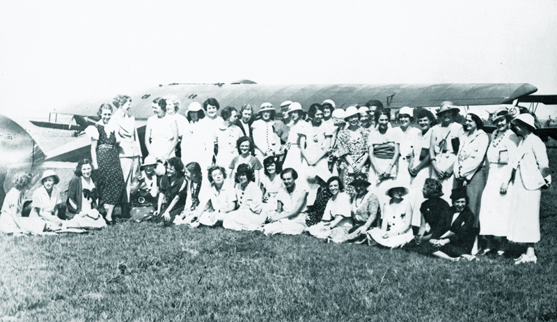 The Song of the Ninety-Nines New York Airport Early group of Ninety-Nines, Roosevelt Field, L.I. c.1930