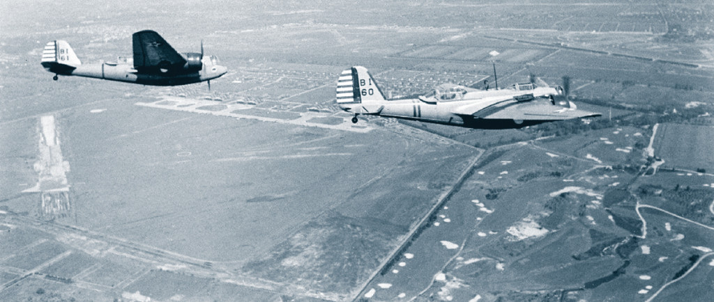 Mitchel Field New York Airport B10 Bomber on worlds first tanscontinental bomber flight.