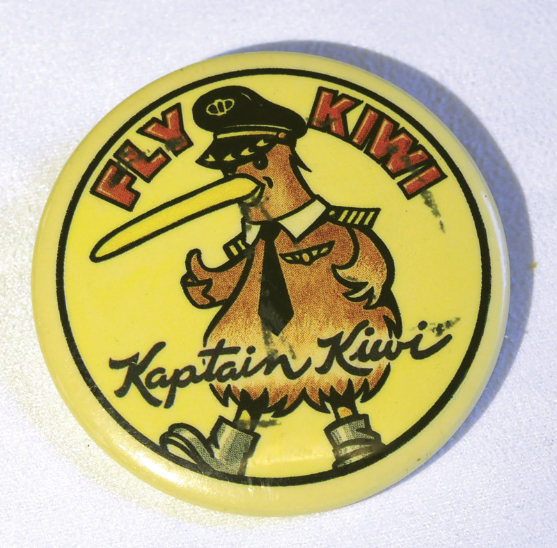 KIWI International Air Lines: Flightless Bird New York Airport Fly Kiwi Button