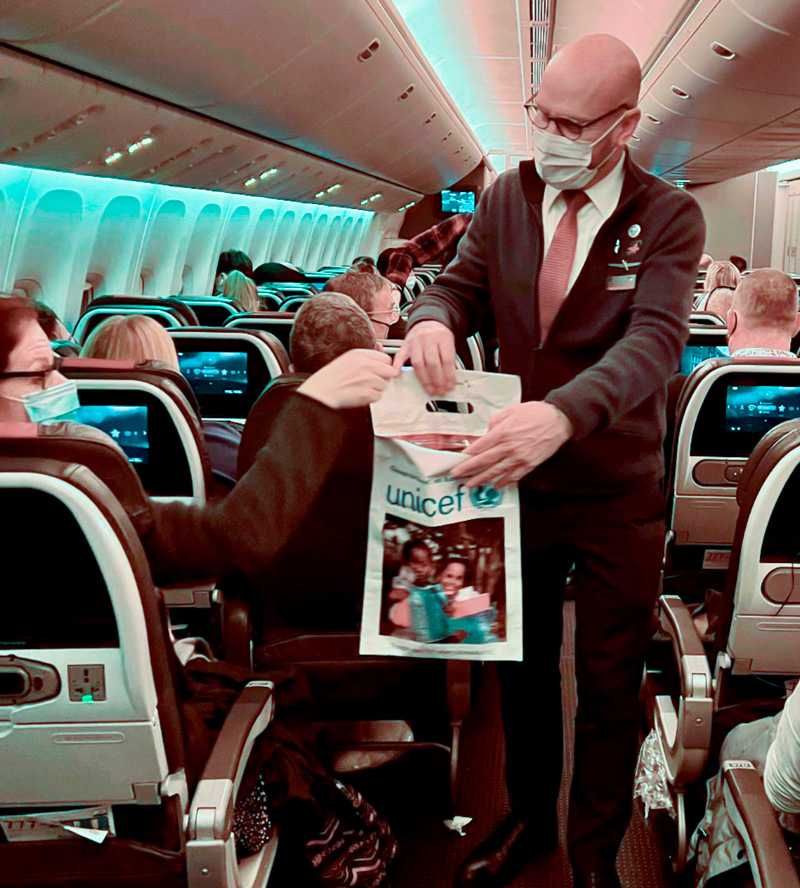 Making a Difference for Children All Over the World New York Airport BOS-based Flight Attendant Frank Eschmann.