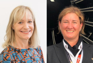 (L.-R.):Jacqueline Sutton MBE and Emma Henderson MBE.