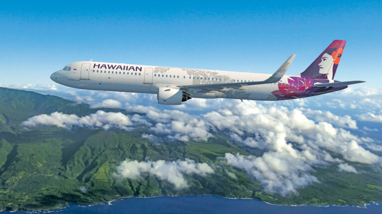 Hawaiian Airlines and Par Hawaii Announce Plan to Jointly Explore Sustainable Aviation Fuel in Hawaiʻi Hawaiian Airlines A321neo Over Maui