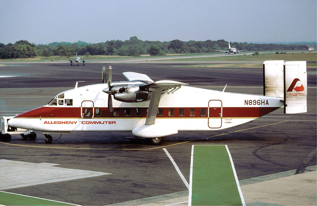 Henson Airlines and Its Code-Share Operations New York Airport A Henson Airlines Shorts 330 in Allegheny Commuter Colors