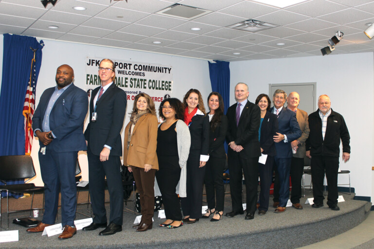 The JFK Airport Chamber of Commerce Hosts Panel Discussion for Farmingdale College Aviation Program Students The JFK Airport Chamber of Commerce Hosts Panel Discussion for Farmingdale College Aviation Program Students