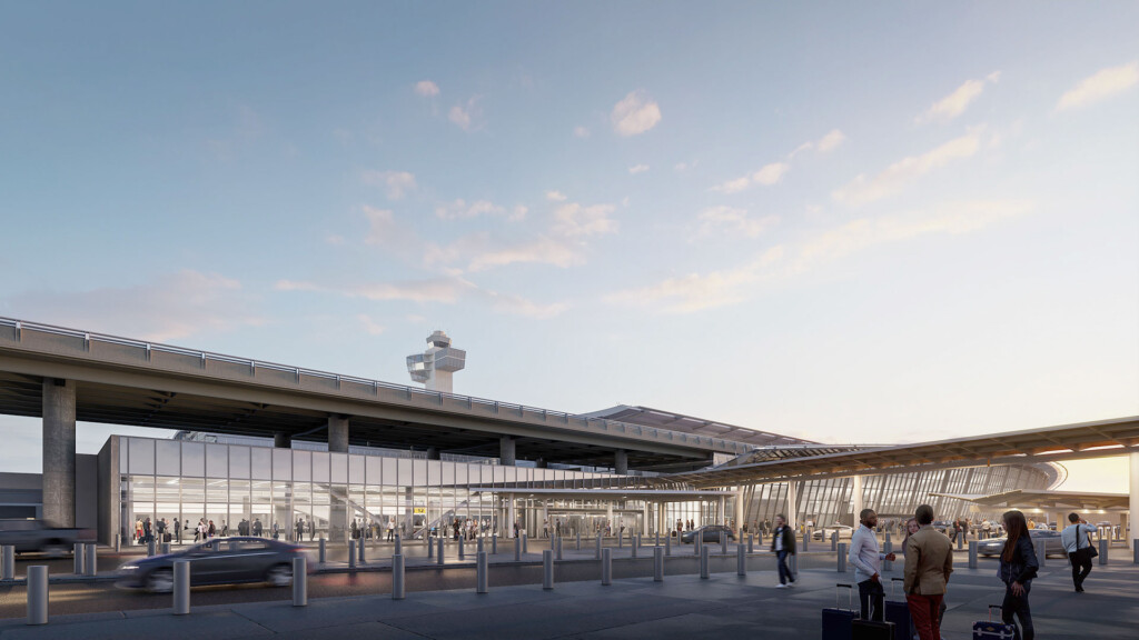 JFK Terminal 4 Becomes First Pre-Existing Airline Terminal in Nation Certified as LEED Platinum New York Airport JFK T4 Delta Rendering