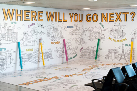 JFK Terminal 4 Launches Life-sized Coloring Book for Airport Travelers JFK Terminal 4 Launches Life-sized Coloring Book for Airport Travelers