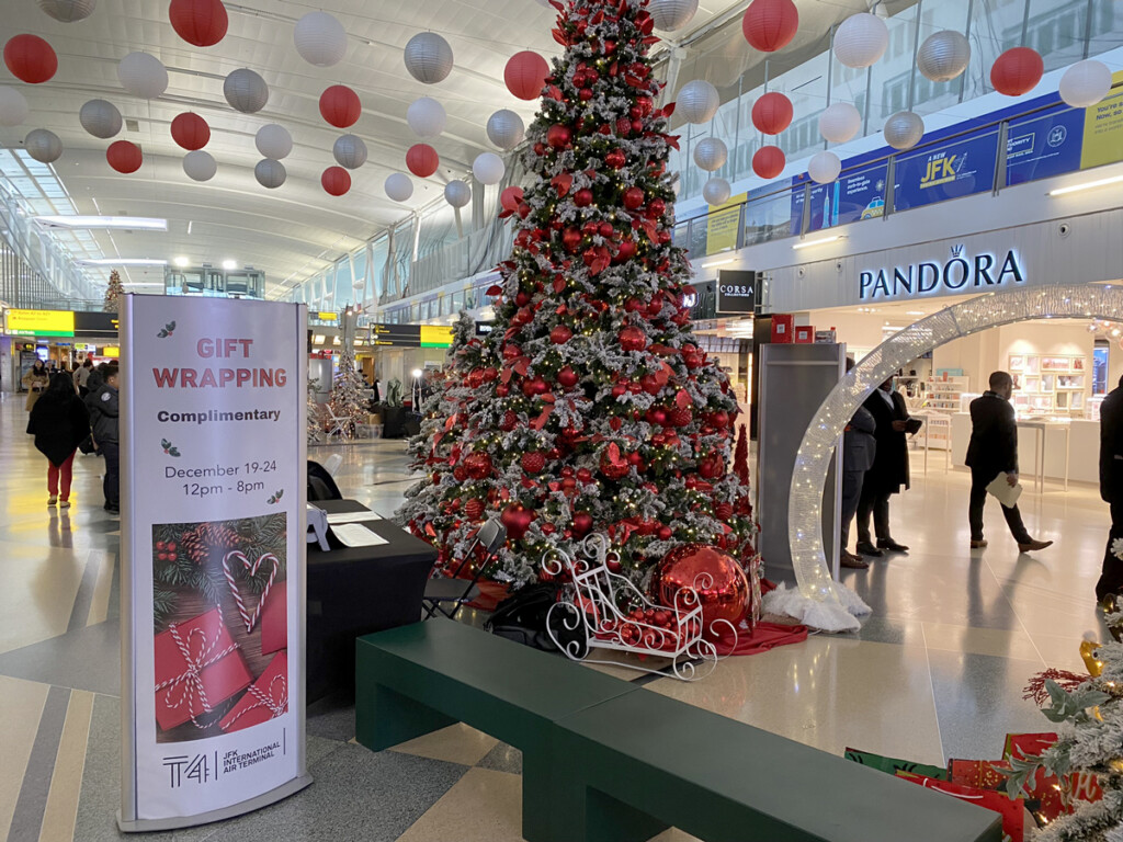 JFK Terminal 4 Holds Ribbon-Cutting for Launch of Pop-Up Holiday Street Market New York Airport JFKT4 Pop Up Holiday Street Market Metropolitan Airport News