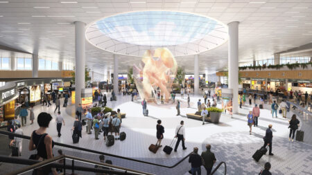 Avianca Selects New JFK Airport Terminal 6 for Operations In 2026 Rendering of the Grand Hall Shopping and Dining Concourse at the future JFK Terminal 6.