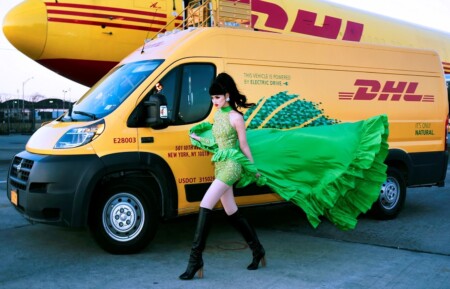 DHL Hosts “Sustainable Catwalk” at the JFK International Airport in New York Jessica Minh at DHL JFK Airport NYC