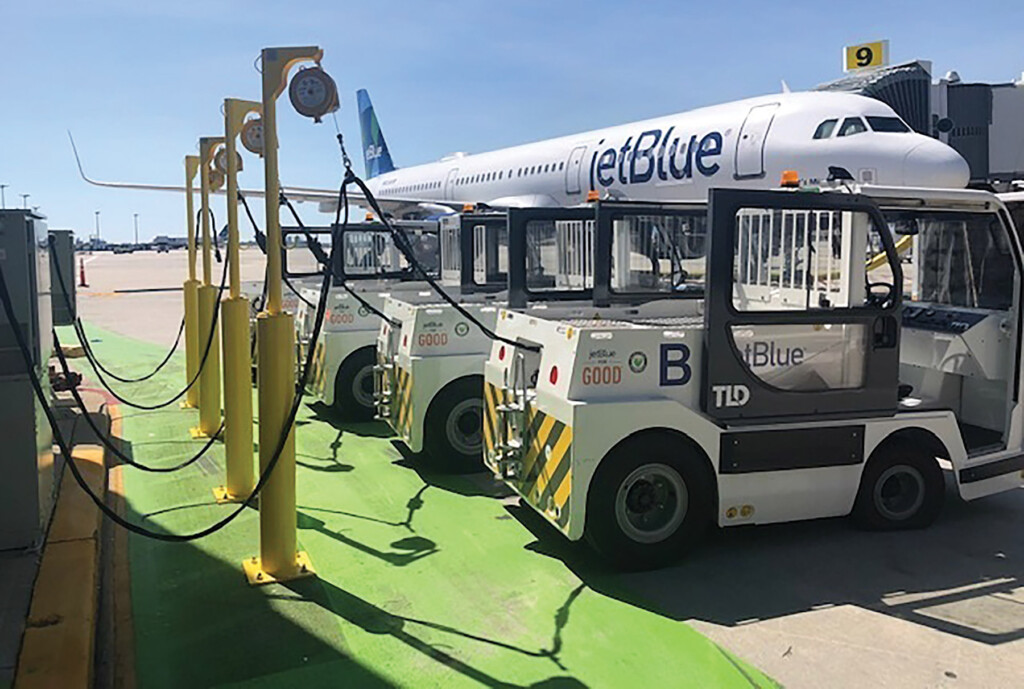 Working Towards A Sustainable Future New York Airport JetBlue Electric Ground Servicee