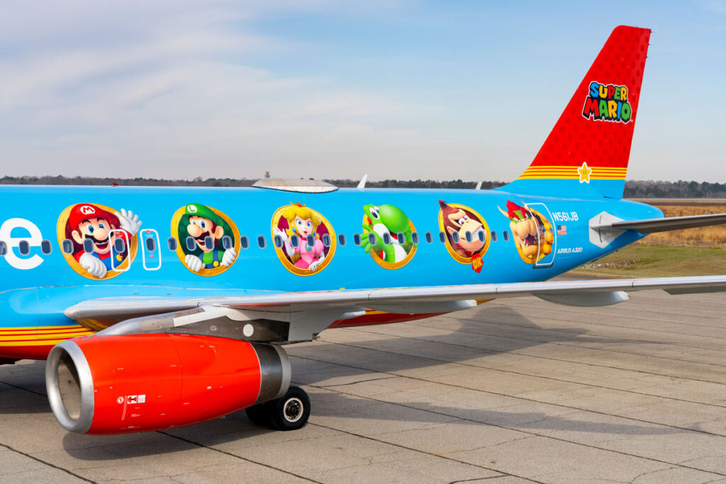 JetBlue Debuts Special Livery Featuring Mario and Friends New York Airport JetBlue Nintendo Super Mario