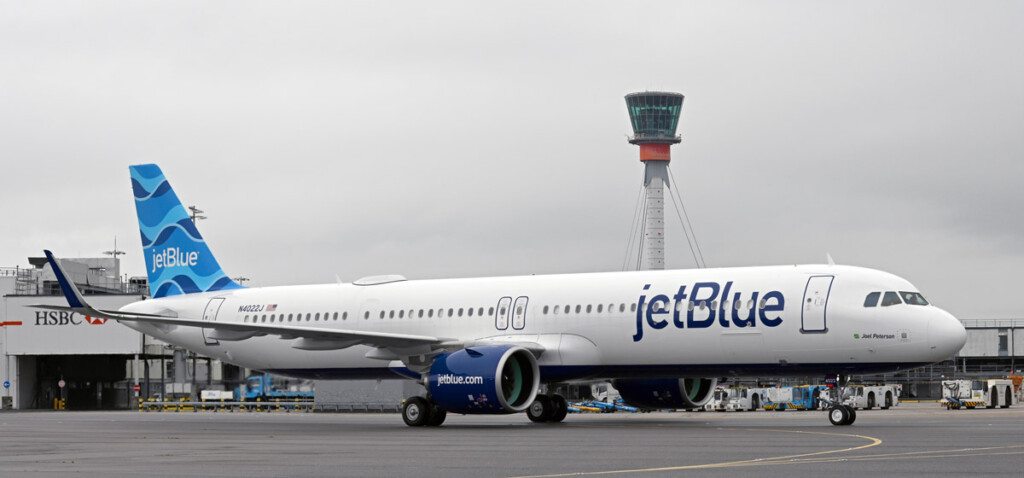 JetBlue Shakes Up Transatlantic Market with Attractive Fares Between New York and London as U.K. Opens to U.S.-Based Travelers New York Airport JetBlue Arrival Heathrow Tower