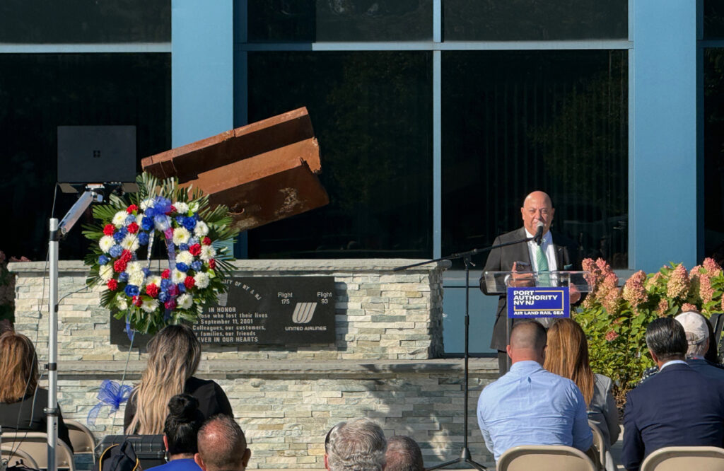 September 2025 Publisher’s Message New York Airport Joe Morra, President of the JFK Chamber of Commerce, speaks during the PANYNJ 9/11 Memorial ceremony and September 11, 2025.