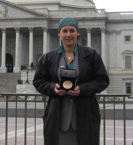 Lt. Col. Marjorie M. Gray New York Airport Julia Lauria-Blum, receiving-Marjorie's-Congressional-Gold-Medal-Wash.-DC-March-10,-2010