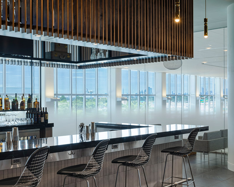 American Express to Open New Centurion Lounge at LaGuardia Airport New York Airport Bar area to enjoy a wide variety of locally sourced beverages with views of New York City