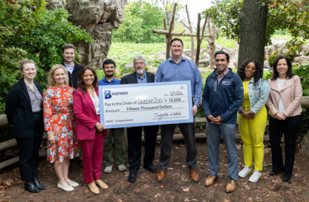 LaGuardia Gateway Partners Awards Second Annual B-INSPIRED STEM Grant to Queens Zoo LaGuardia Gateway Partners (LGP) and Port Authority of NY and NJ (PANYNJ) present the B-INSPIRED STEM grant check to Wildlife Conservation Society (WCS) at the Queens Zoo.