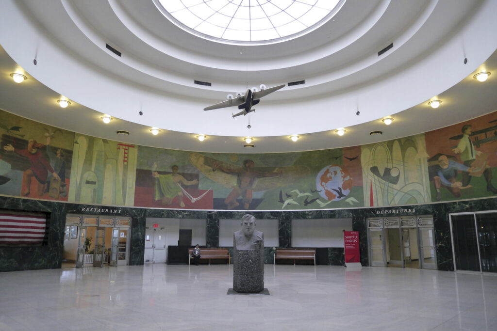 The Iconic Marine Air Terminal at LaGuardia Airport New York Airport LaGuardia Airport Marine Air Terminal Interior