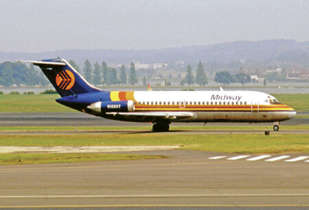 The Multiple Strategies of Midway Airlines Douglas DC-9-15 of Midway Airlines in 1982 wearing the airline's early color scheme