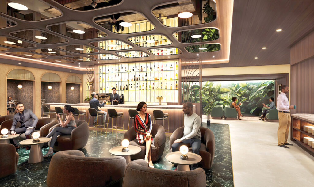 Airport Lounges – The Art of Relaxation New York Airport Upon completion the New Terminal One will have six lounges totaling 85,000 sq. ft.