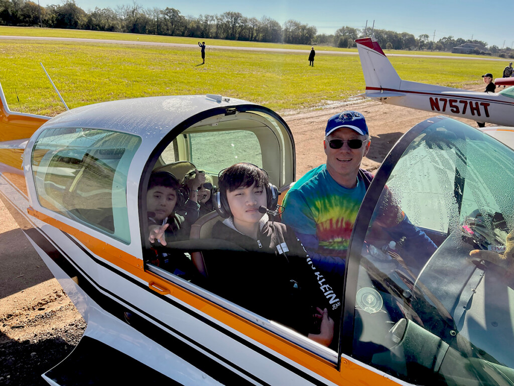 Flying for Change New York Airport Middle school kids at the Marlin, TX fly-in event, took flight for the very first time.