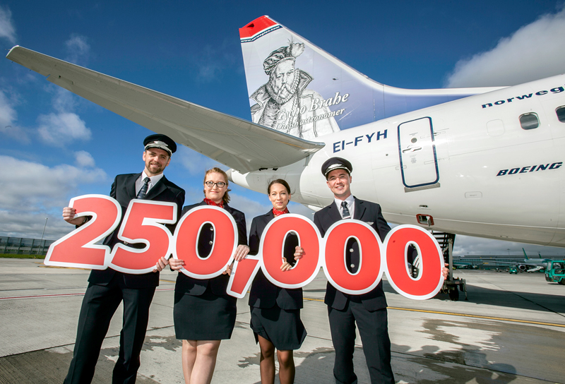 Norwegian Soars to 250,000 Passengers On Flights from Dublin Airport to the USA