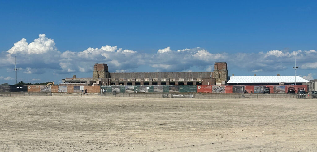 NY SWIMS and the Revitalization of the East Bath House at Jones Beach New York Airport Now East Bathhouse under renovation Sept. 2025.