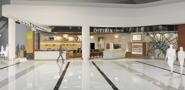 Local Restaurants to Debut at New LaGuardia Airport Terminal B New York Airport Osteria Fusco HMSHost rendering WEB Metropolitan Airport News