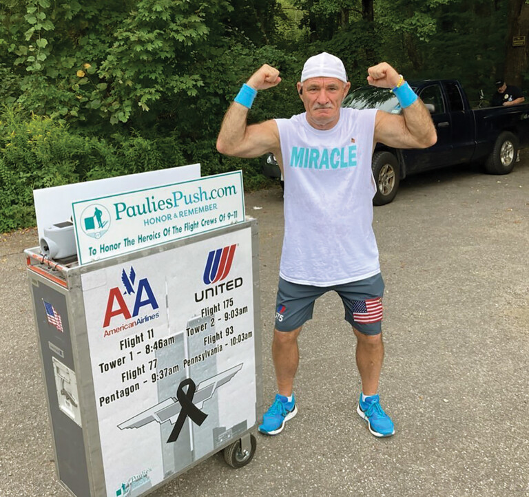 Former Flight Attendant Pushes Beverage Cart from Boston to Ground Zero to Honor 9/11 Victims Former Flight Attendant Pushes Beverage Cart from Boston to Ground Zero to Honor 9/11 Victims