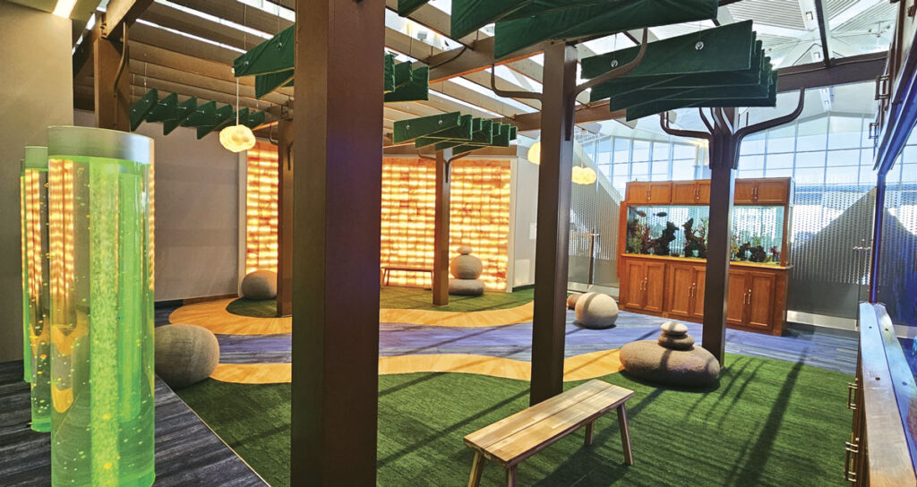 The Pre-Security Sensory Room located in Newark’s Terminal A.