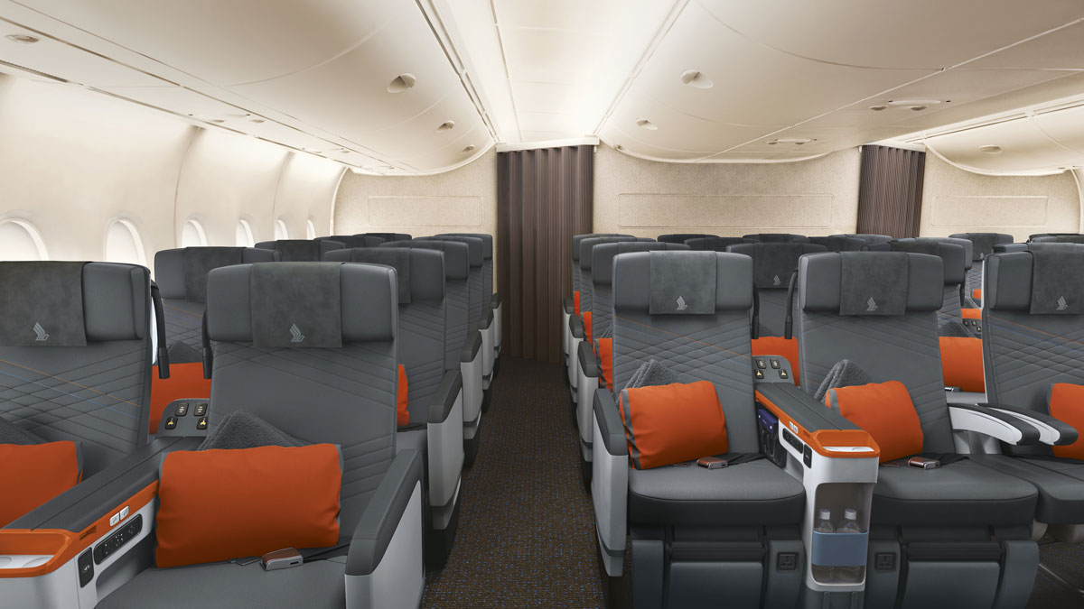 Singapore Airlines A380 Aircraft Returns to New York New York Airport Premium Economy Class